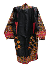 Antique Ottoman Tekke Chypre or Chapan in Embroidered Black Silk