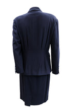 Kenzo Vintage Tailored Skirt Suit in Navy Wool, UK10-12