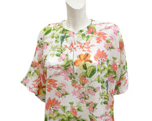 Salvatore Ferragamo Vintage Shift Dress in Semi Sheer Floral Cotton, UK12