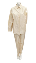 Marcello Rubinacci of Capri Shirt and Trouser Set in Cream Shantung Silk, UK10-12