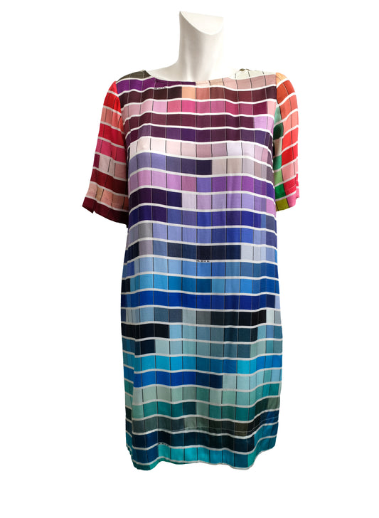 Osklen Pantone Print Silk Shift Dress, UK10