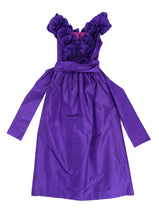 Bellville Sassoon Vintage Evening Dress in Purple Silk, UK10-12