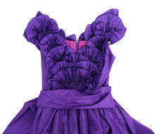 Bellville Sassoon Vintage Evening Dress in Purple Silk, UK10-12