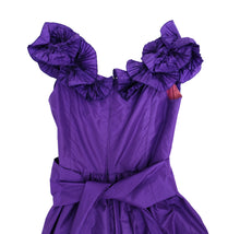 Bellville Sassoon Vintage Evening Dress in Purple Silk, UK10-12