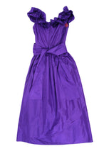 Bellville Sassoon Vintage Evening Dress in Purple Silk, UK10-12