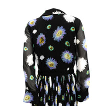 Kenzo Floral Print Chiffon Dress with Micro Pleats UK10