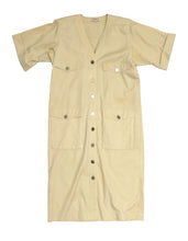 Yves Saint Laurent Vintage Safari Dress in Sand Cotton, UK10