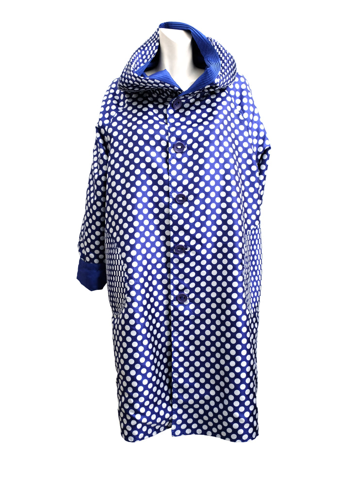 UbU Royal Blue Polka Dot Reversible Raincoat, L – Menage Modern Vintage