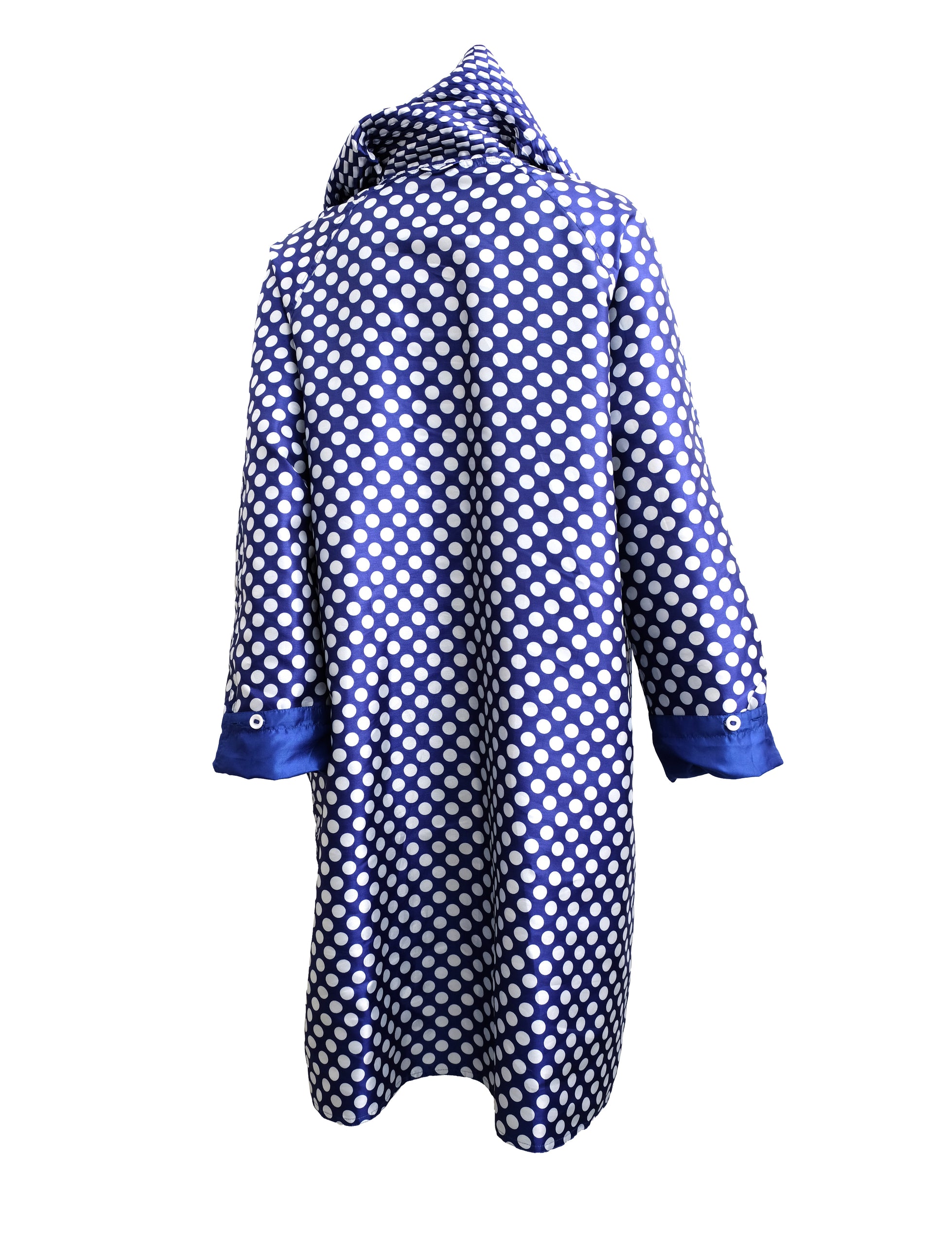 UbU Royal Blue Polka Dot Reversible Raincoat, L