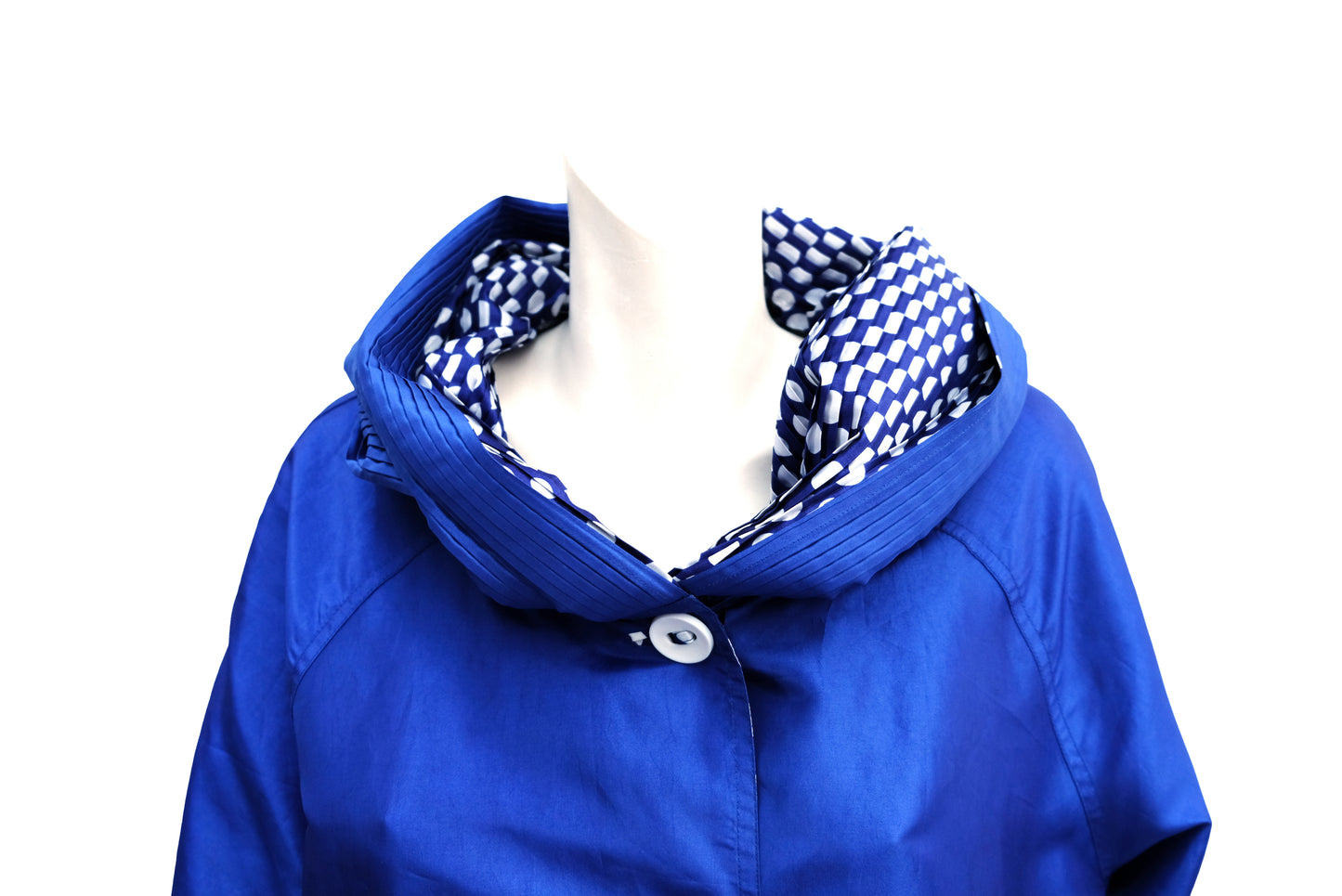 UbU Royal Blue Polka Dot Reversible Raincoat, L