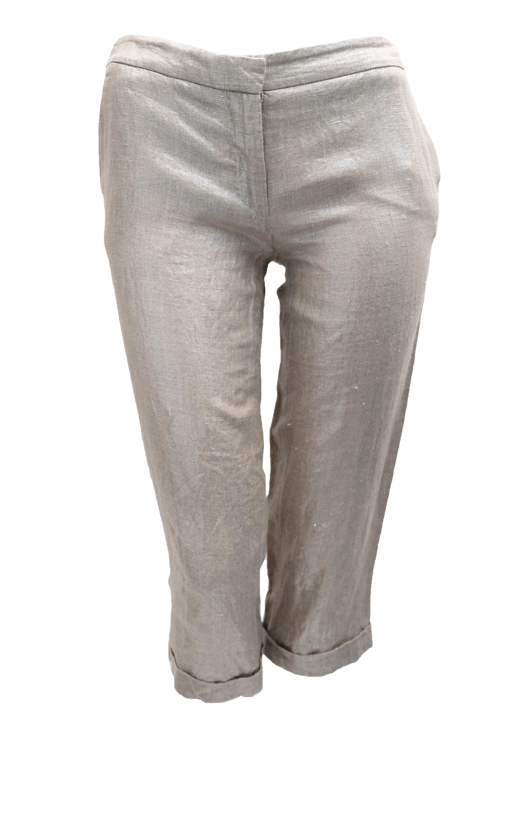 Alexander McQueen Capri Pants in Silver Linen, UK8