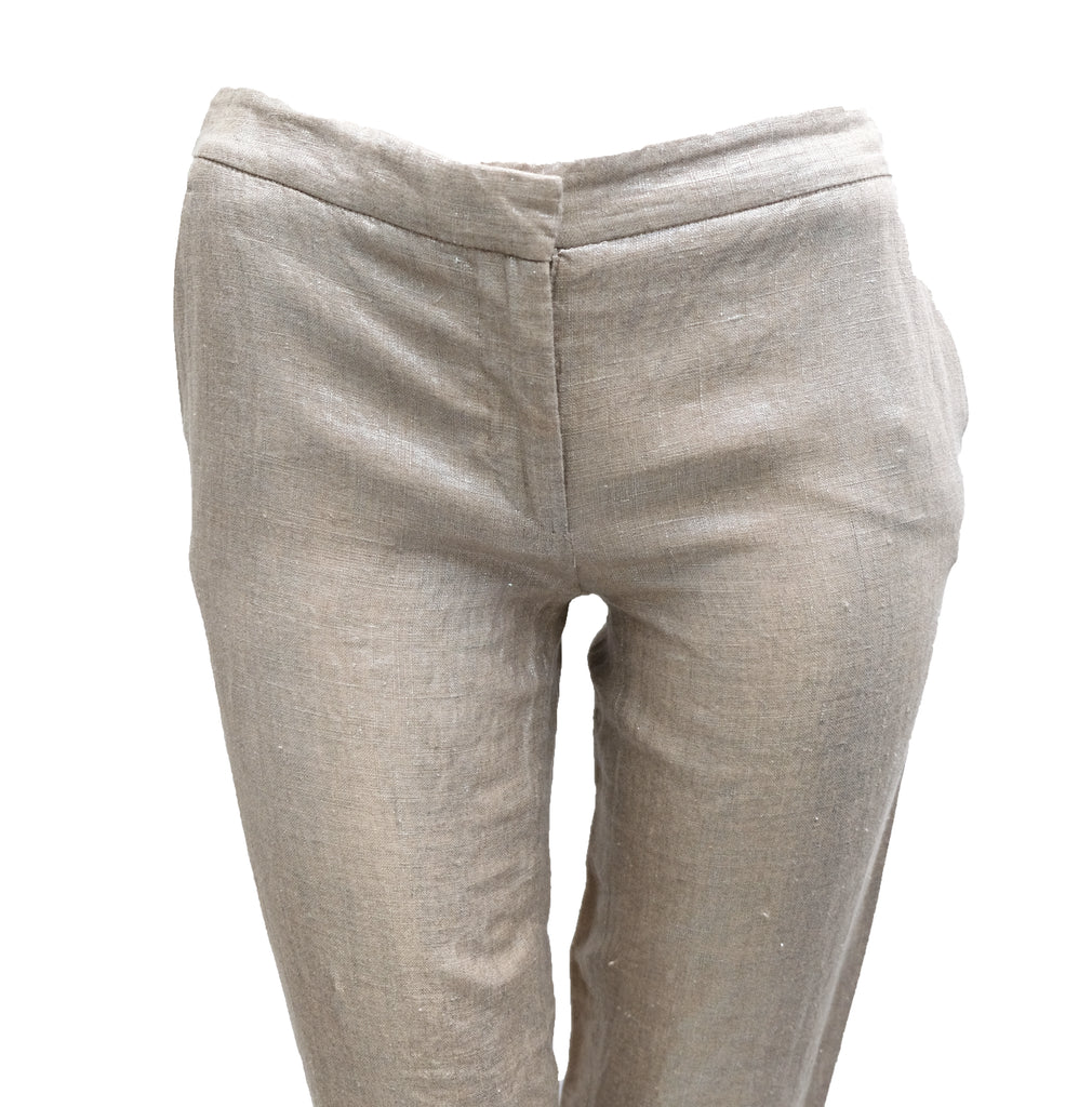 Alexander McQueen Capri Pants in Silver Linen, UK8 – Menage Modern Vintage
