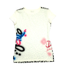 Dolce & Gabbana White Graffiti Leopard Print T shirt, UK10