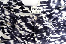 Escada Cropped Jeans in Graphic Bleached Print, UK10