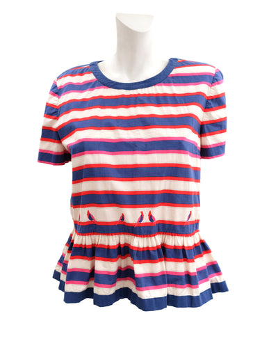 Marc Jacobs Nautical Striped Top with Ruffle, UK12-14