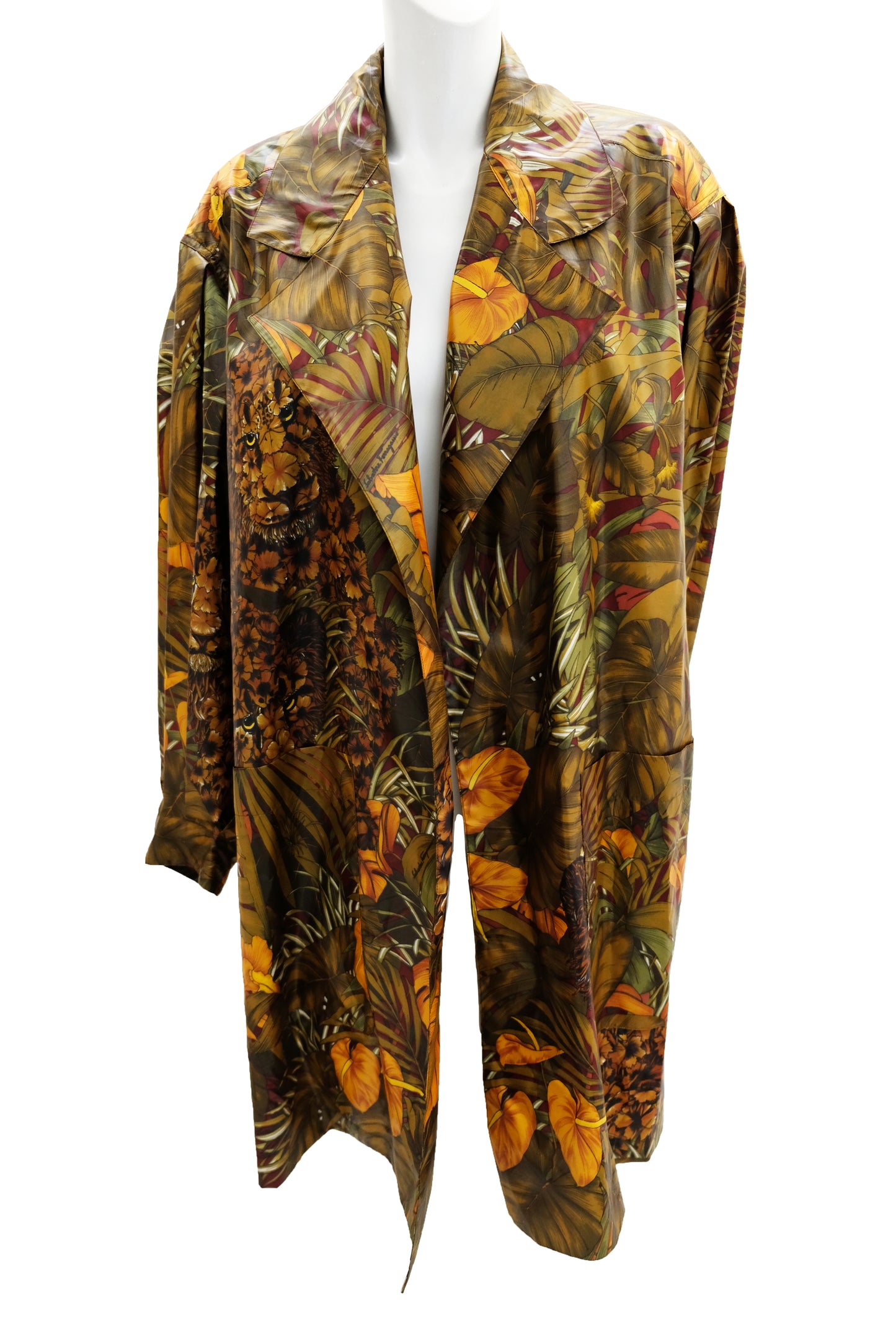 Salvatore Ferragamo Jungle Print Swing Coat, One Size