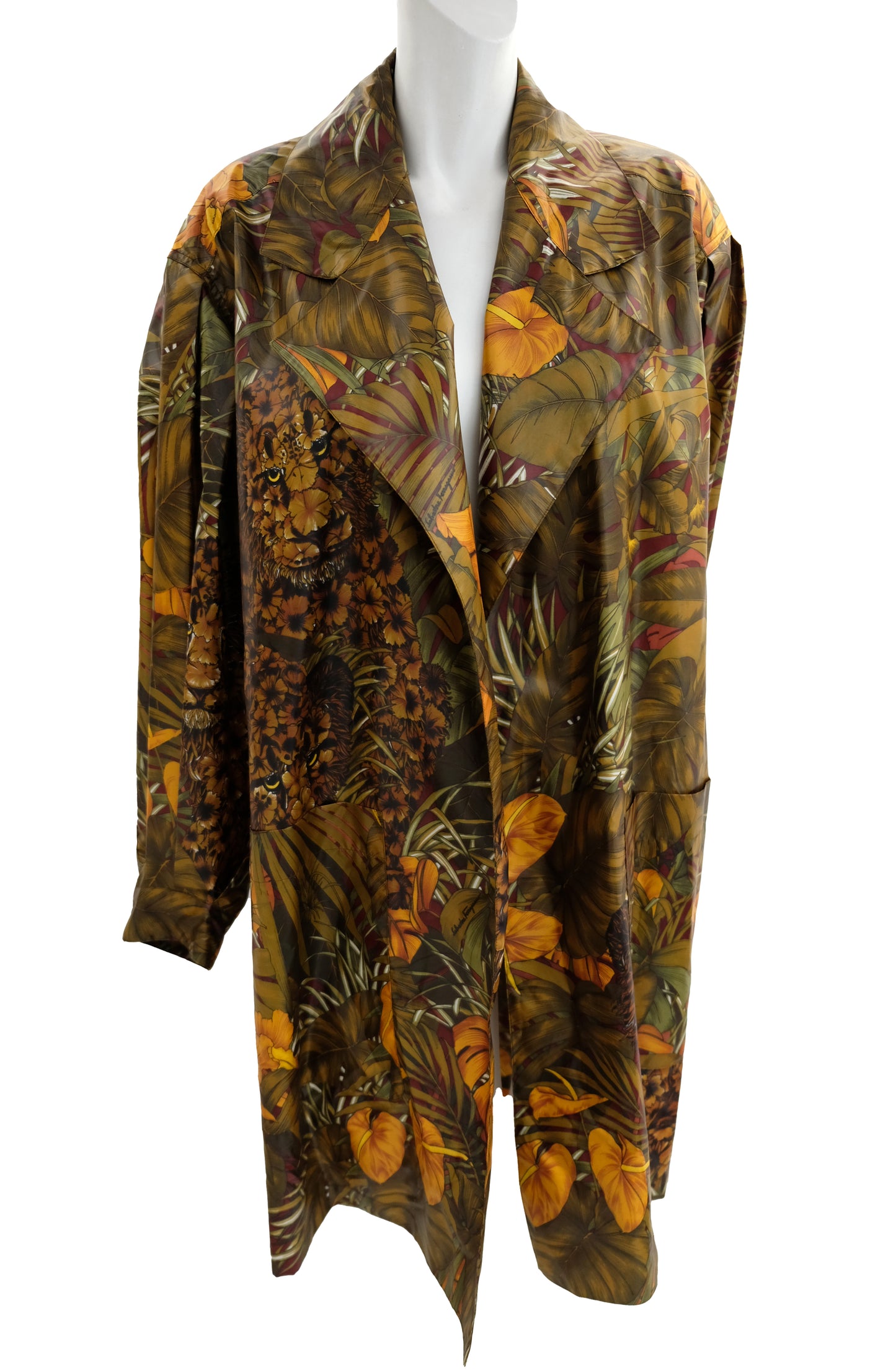 Salvatore Ferragamo Jungle Print Swing Coat, One Size