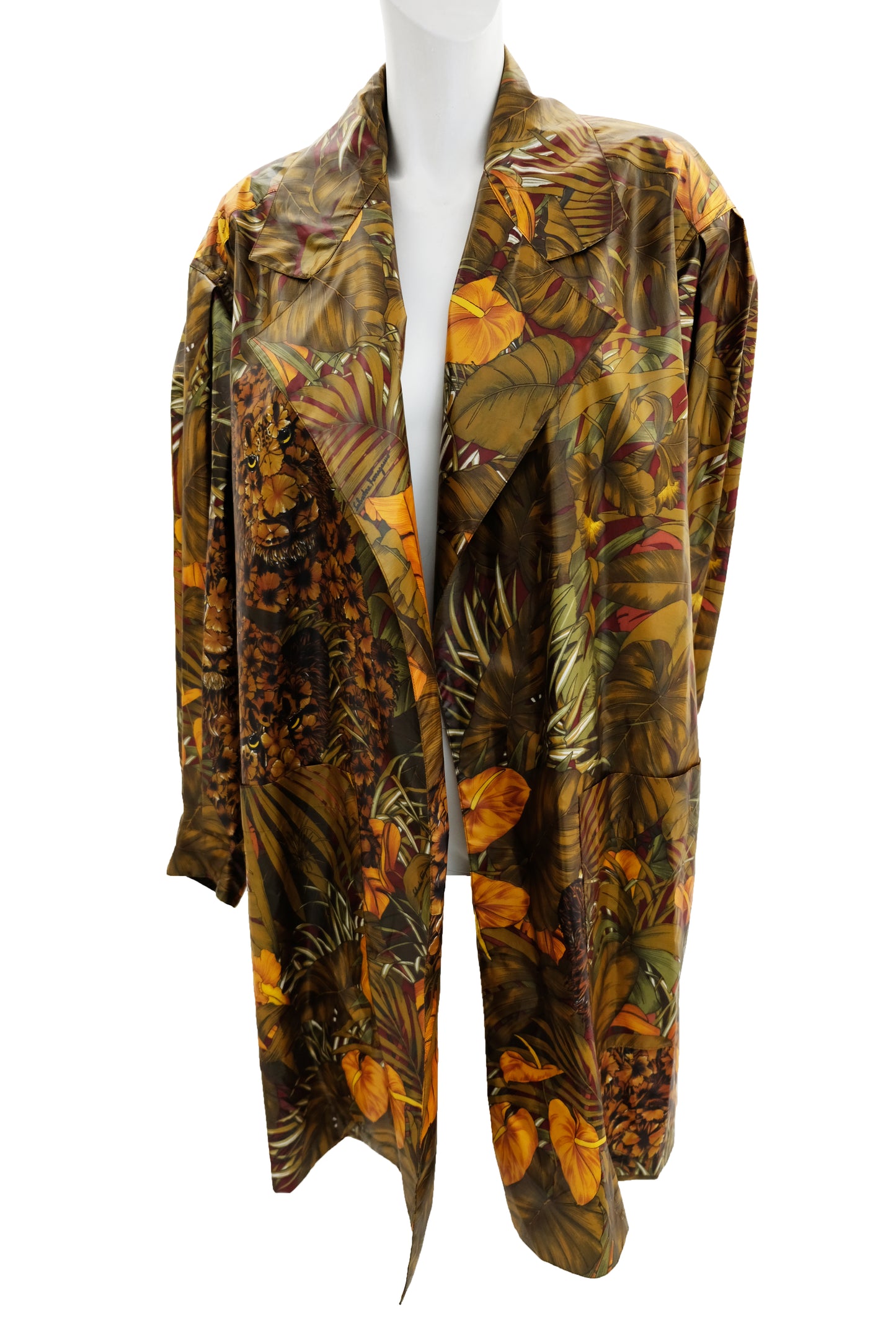 Salvatore Ferragamo Jungle Print Swing Coat, One Size