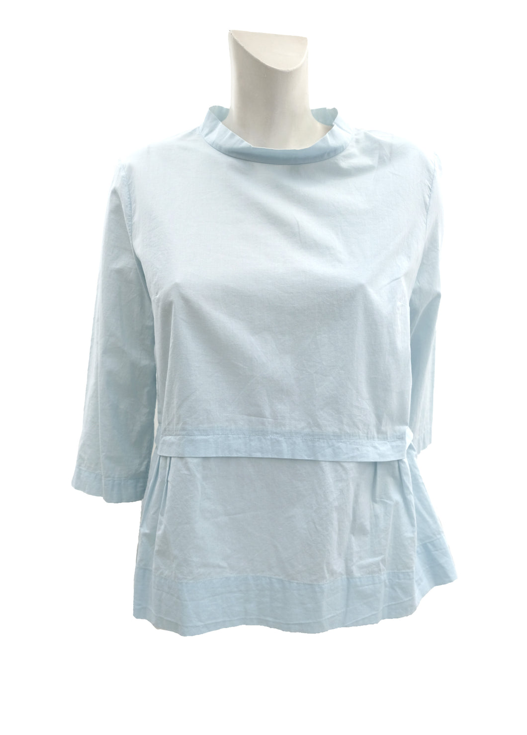 Marni Summer Smock Top in Ice Blue Cotton, UK14