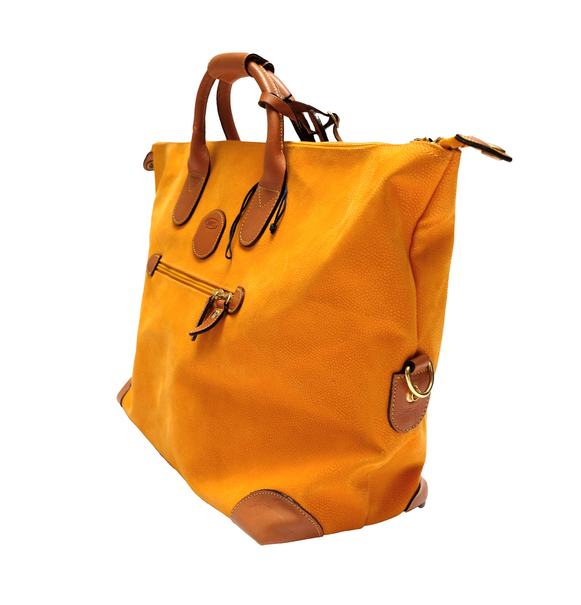 Bric's Travel Bag in Marigold Faux Leather, Medium