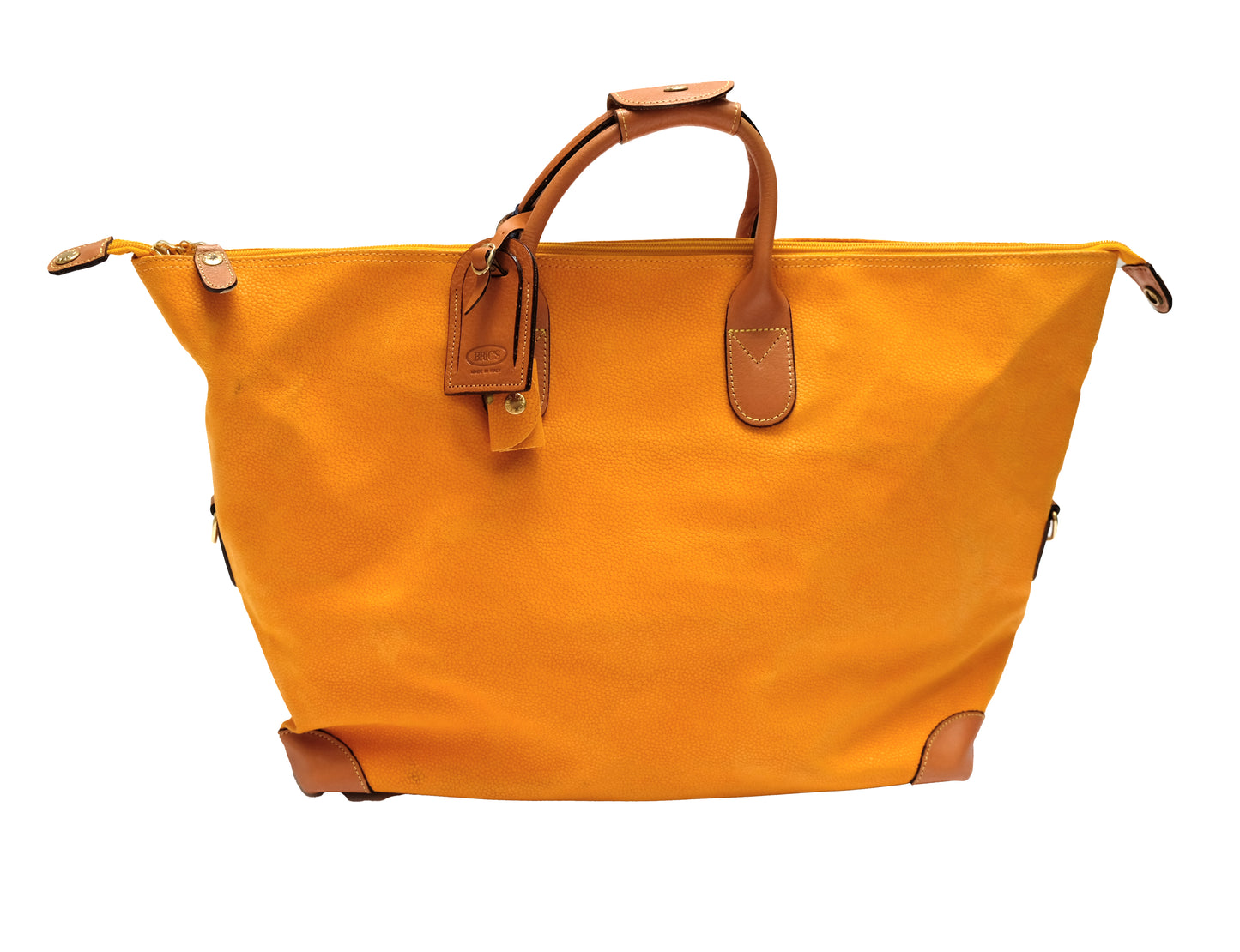 Bric's Travel Bag in Marigold Faux Leather, Medium