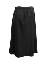 Celine Vintage Button Through Skirt in Black Cotton with Gold Studs, UK10-12