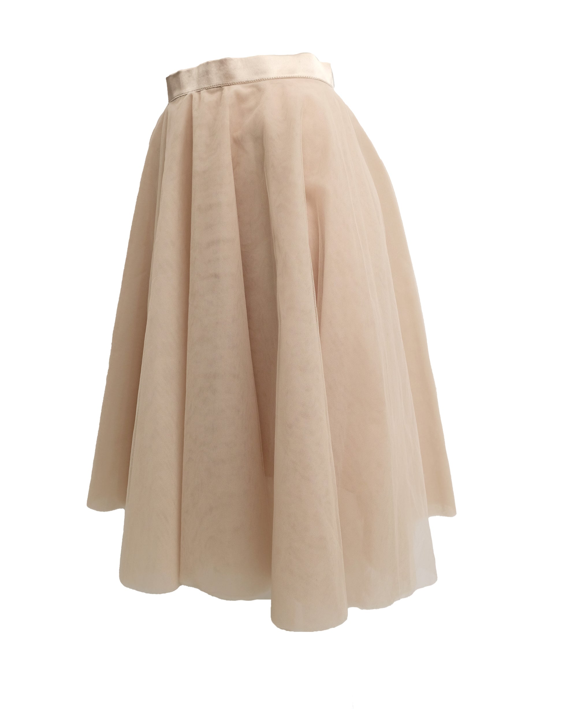 Ballerina Skirt in Pale Beige Tulle, UK10