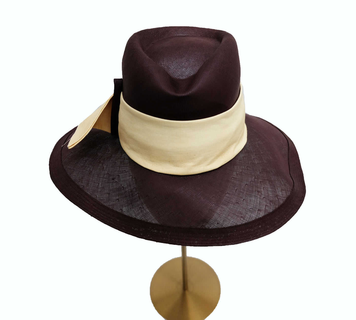 Vintage Brown Woven Fedora, S