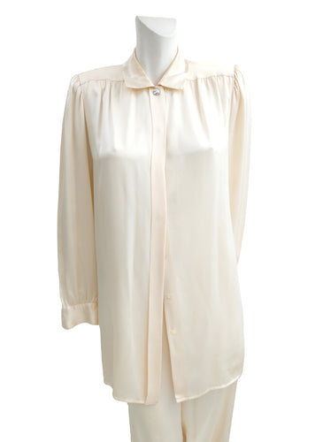 Christian Dior Vintage Pyjamas in Cream Silk Satin, S