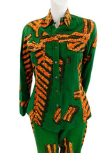 Paul Smith Vintage Three Piece Trouser Suit in African Batik Print, UK12