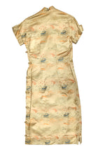 Vintage Cheong Sam in Gold Silk Brocade, UK10