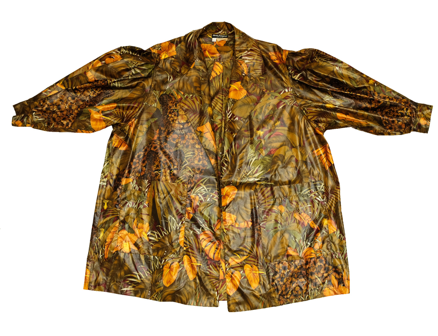 Salvatore Ferragamo Jungle Print Swing Coat, One Size