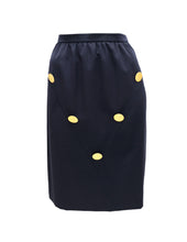 Givenchy Navy Blue Skirt Suit with Gold Buttons and Matching  Belt, UK10