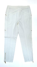 Celine 2 Piece Trouser Suit in Ivory Cotton with Gold Zips, UK10-12