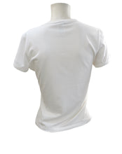 Celine White T Shirt with Chain Design, M