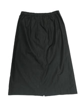 Celine Vintage Button Through Skirt in Black Cotton with Gold Studs, UK10-12
