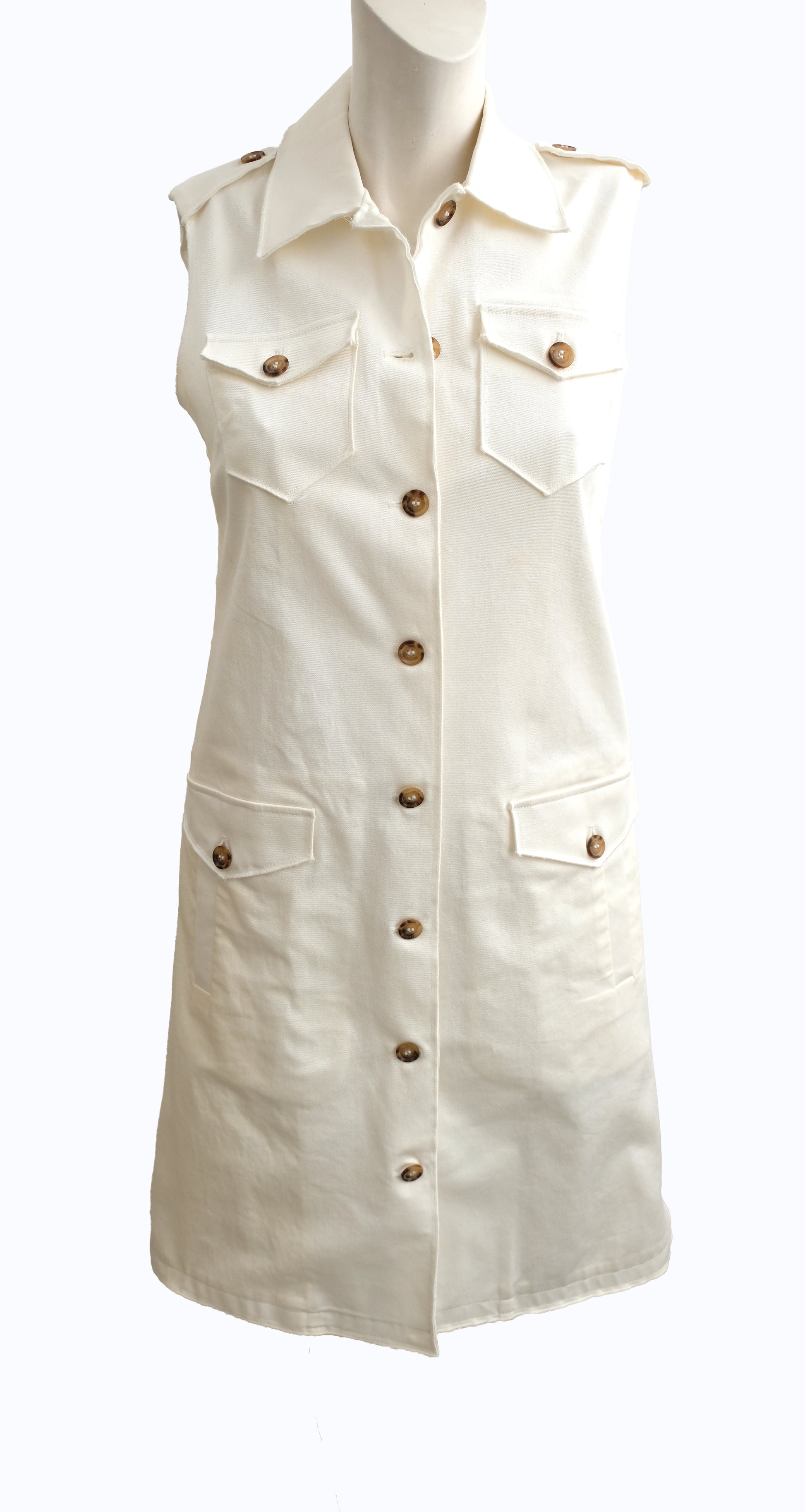 Dolce & Gabbana Safari Dress in Ivory Cotton, UK8-10