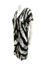 Louis Féraud Vintage Black and Silver Sequinned Tunic, UK10
