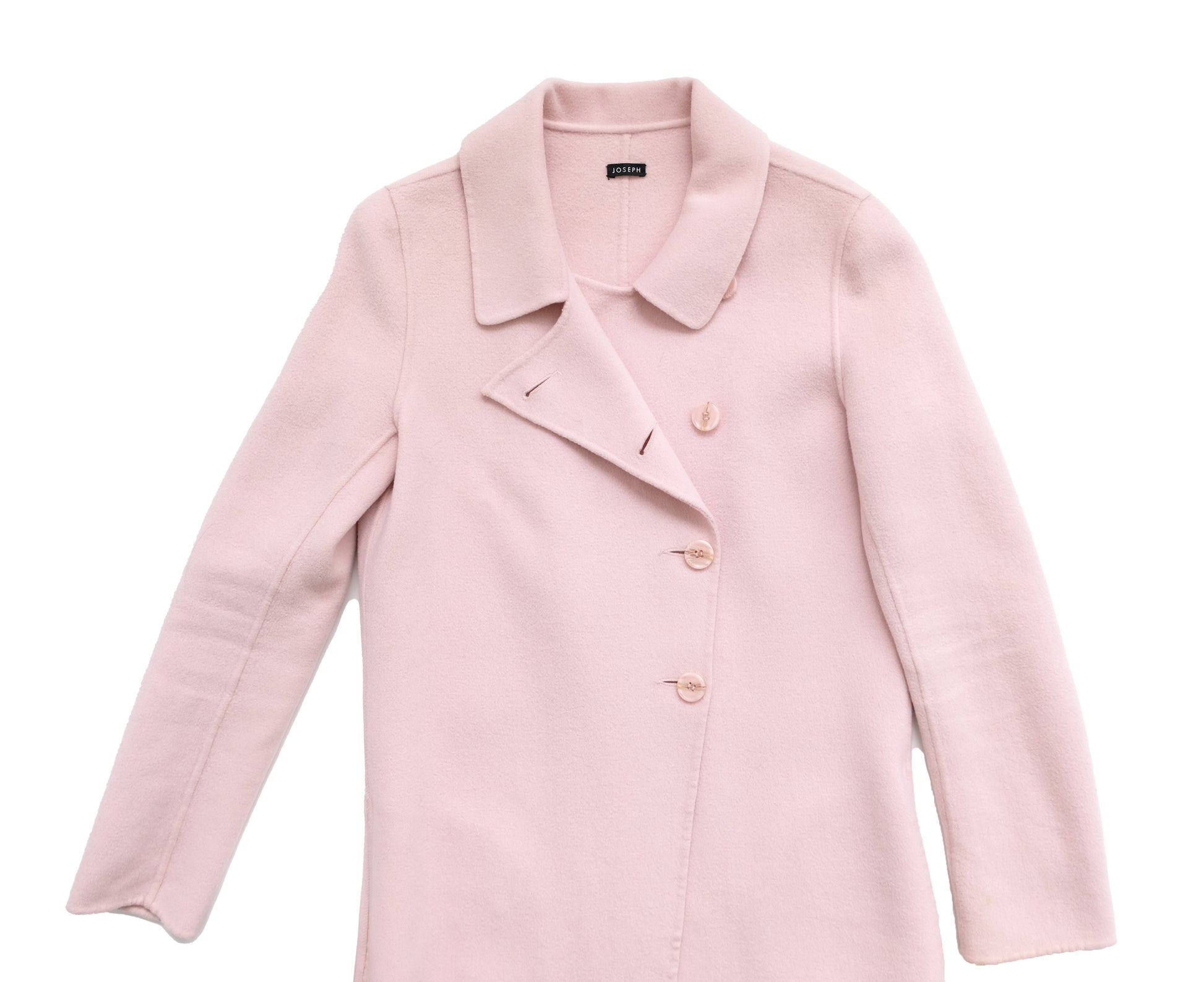 Joseph Princess Line Coat in Baby Pink Red Wool & Cashmere, UK8