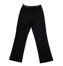 Chanel Vintage Trousers in Black Wool & Cashmere with Leather Trim, UK10