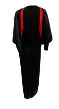 Jean Paul Gaultier Vintage Black Net Dress with Red Batwing Sleeves, UK10-12