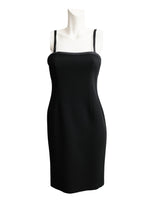Dolce & Gabbana Vintage Slip Dress in Black Wool Crepe, UK10