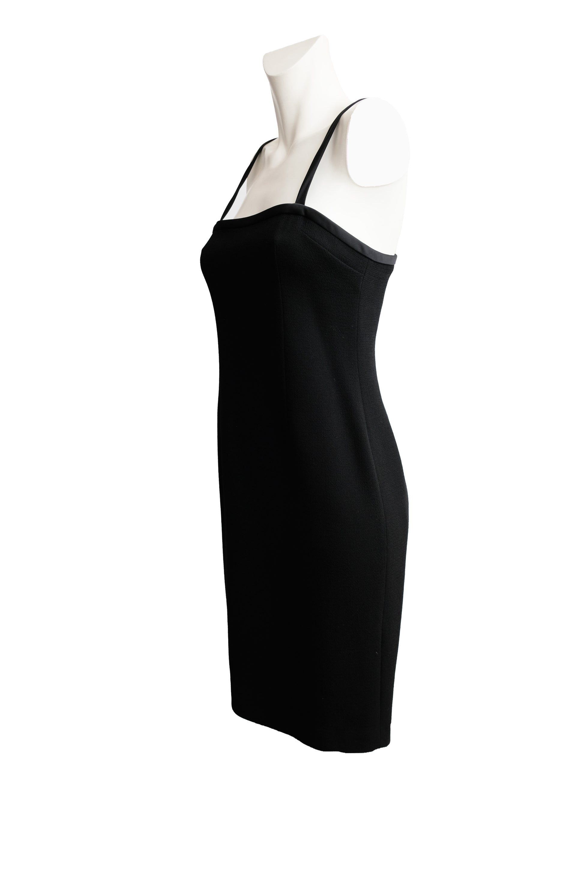 Dolce & Gabbana Vintage Slip Dress in Black Wool Crepe, UK10