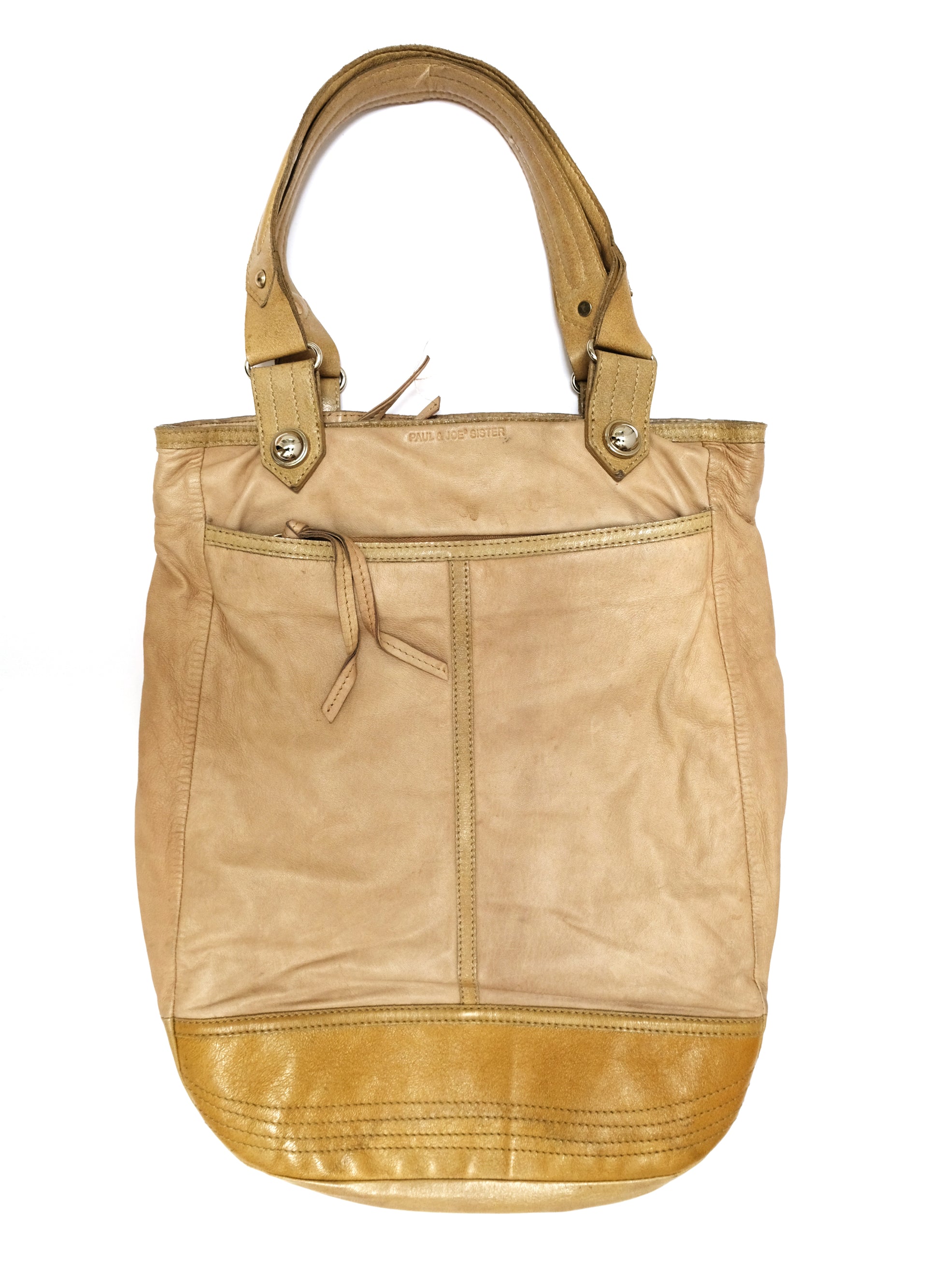 Paul & Joe Sister Soft Beige Leather Tote Bag, L