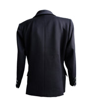 Yves Saint Laurent Rive Gauche Double Breasted Blazer in Black Wool, UK10