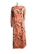 Vintage Liberty Maxi Dress in Paisely Wool, UK10