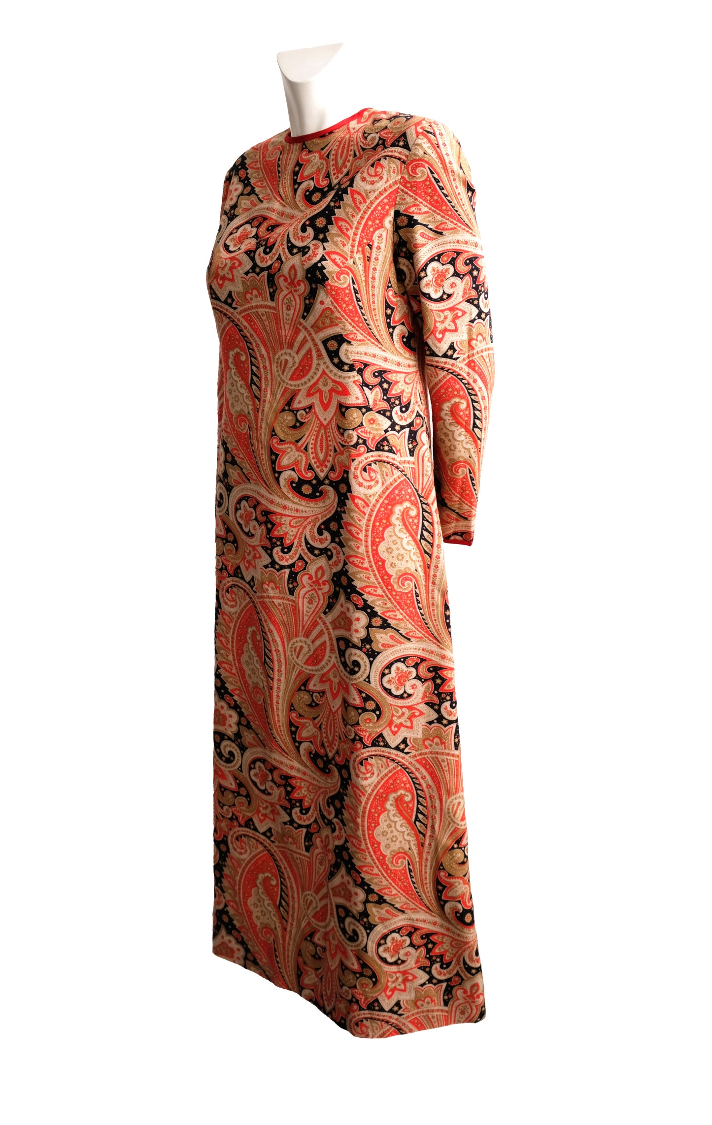 Vintage Liberty Maxi Dress in Paisely Wool, UK10