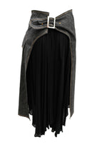 Yohji Yamamoto Y’s Black Denim A-line Skirt, UK10
