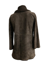 Joseph Vintage Tunic in Dark Green Suede with Rib Knit Collar, S