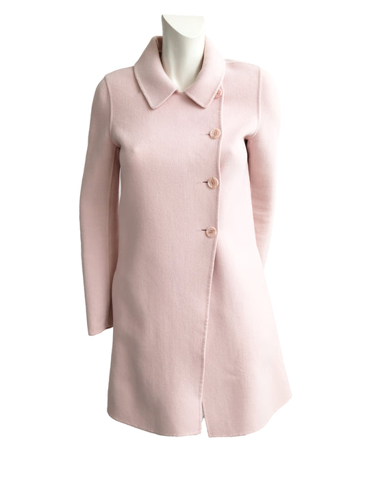 Joseph Princess Line Coat in Baby Pink Red Wool & Cashmere, UK8